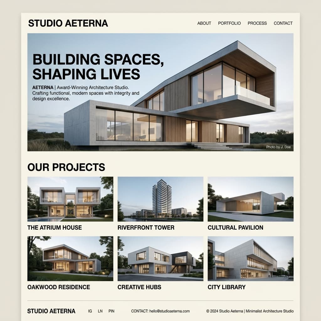 Ejemplo de Mini Sitio Web para Arquitecto